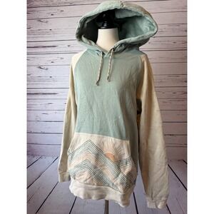 Rainbow Mountains Hoodie Happy Earth Sweatshirt Large pullover Organic Cotton